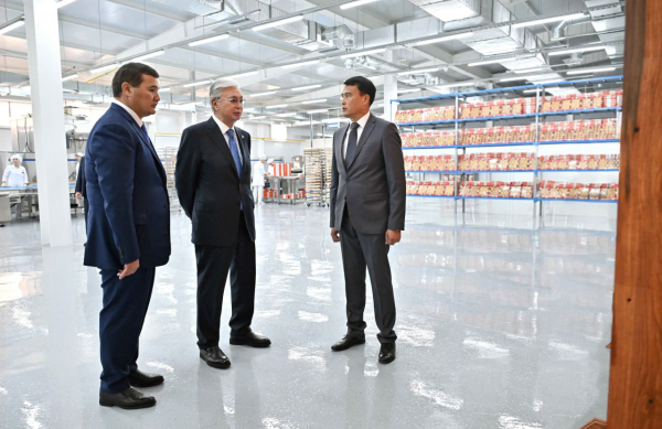 Глава государства посетил цех «Қызылорда-нан»