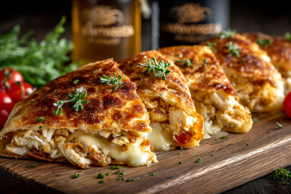 Забудьте про лепку! Этот куриный чебурек &mdash; один большой, сочный пирог. Фарш, два сыра и черри. Запекаю в духовке и срываю овации