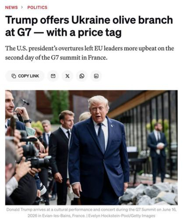 Трамп готов помочь Украине и усилить давление на Путина, но взамен хочет помощи от союзников в отношении Ирана &mdash; Politico