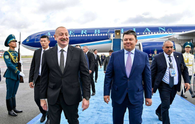 Ильхам Алиев прибыл в Астану для участия в саммите ШОС
