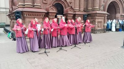 В Казани у колокольни Богоявленского собора состоялся уличный пасхальный концерт