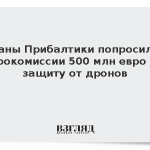 Страны Прибалтики попросили у Еврокомиссии 500 млн евро на защиту от дронов