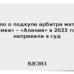 Дело о подкупе арбитра матча «Химки» – «Алания» в 2023 году направили в суд