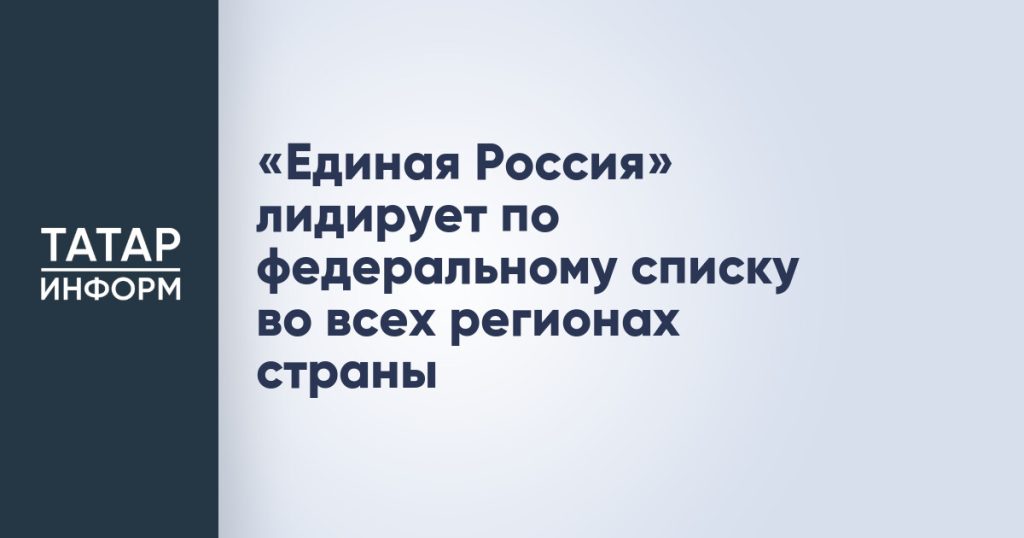 «Единая Россия» лидирует по федеральному списку во всех регионах страны