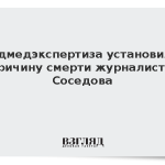 Судмедэкспертиза установила причину смерти журналиста Соседова