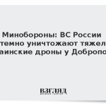 Минобороны: ВС России системно уничтожают тяжелые украинские дроны у Доброполья