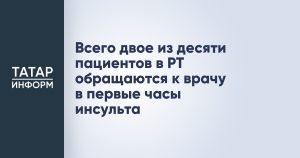 Всего двое из десяти пациентов в РТ обращаются к врачу в первые часы инсульта