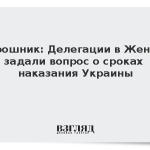 Мирошник: Делегации в Женеве задали вопрос о сроках наказания Украины