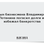 Сын бизнесмена Владимира Потанина погасил долги и избежал банкротства