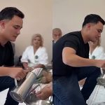 «Одан кішірейіп кетпейсің»: Әли Оқапов қайын жұртында үлкендерге қызмет көрсетті (ВИДЕО)