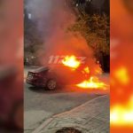 Астанадағы автотұрақта жеңіл көлік өртенді (видео)